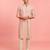 Boys peach rayon sequin embroidery kurta pyjama set