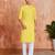 Boys yellow sequin print kurta pyjama set