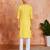 Boys yellow sequin print kurta pyjama set