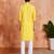 Boys yellow sequin print kurta pyjama set