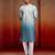 Boys aqua cotton ombre embroidery kurta pyjama set