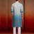 Boys aqua cotton ombre embroidery kurta pyjama set