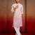 Boys onion pink cotton ombre embroidery kurta pyjama set
