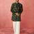 Boys bottle green muslin digital print kurta flare pant set