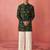 Boys bottle green muslin digital print kurta flare pant set