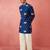 Boys blue sequin print kurta pyjama set