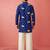 Boys blue sequin print kurta pyjama set