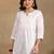 Women white floral  embroidered lucknowi chikankari pure cotton short kurta