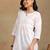 Women white floral  embroidered lucknowi chikankari pure cotton short kurta