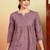 Women mauve floral hand embroidered lucknowi chikankari pure cotton short kurti
