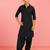 Boys black viscose solid kurta patiala set
