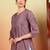 Women mauve floral hand embroidered lucknowi chikankari pure cotton short kurti