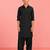 Boys black viscose solid kurta patiala set