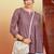 Women mauve floral hand embroidered lucknowi chikankari pure cotton short kurti