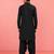 Boys black viscose solid kurta patiala set
