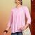Women pink floral hand embroidered lucknowi chikankari pure cotton short kurta