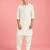 Boys cream viscose solid kurta patiala set
