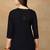 Women navy blue ethnic motifs embroidered chikankari rayon cotton short kurti