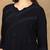 Women navy blue ethnic motifs embroidered chikankari rayon cotton short kurti