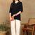 Women navy blue ethnic motifs embroidered chikankari rayon cotton short kurti