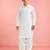 Boys white viscose solid kurta patiala set