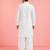 Boys white viscose solid kurta patiala set