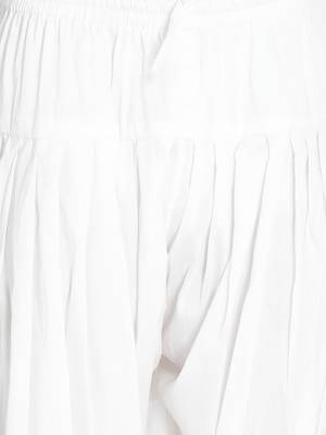 Boys white viscose solid kurta patiala set 5