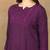 Women purple floral chikankari embroidered liva rayon flared short kurta kurtis