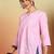 Women pink floral hand embroidered lucknowi chikankari pure cotton short kurta