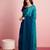 Blue plain poly silk party wear saree with blouse piece
