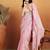 Pink plain tissue festive wear saree with blouse piece