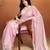Pink plain tissue festive wear saree with blouse piece