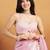 Pink plain tissue festive wear saree with blouse piece