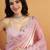 Pink plain tissue festive wear saree with blouse piece