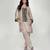 Champagne beige embroidered texture silk kurta dhoti set