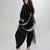 Black embroidered matt blended silk kurta dhoti set