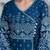 Blue cotton angrakha pattern kurti-pant-dupatta set