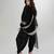 Black embroidered matt blended silk kurta and dhoti salwar
