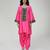 Fuchsia pink embroidered texture silk kurta and dhoti salwar