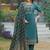 Green cotton printed straight kurti-pant-dupatta set