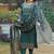 Green cotton printed straight kurti-pant-dupatta set