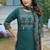 Green cotton printed straight kurti-pant-dupatta set