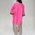Fuchsia pink embroidered texture silk kurta beige dhoti set