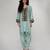 Powder blue embroidered texture silk kurta and dhoti salwar