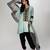 Powder blue embroidered texture silk kurta black dhoti set