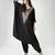 Black embroidered texture silk kaftan set