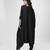Black embroidered texture silk kaftan set