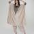 Champagne beige embroidered texture silk kaftan set