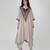 Champagne beige embroidered texture silk kaftan set
