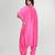 Fuchsia pink embroidered texture silk kaftan set
